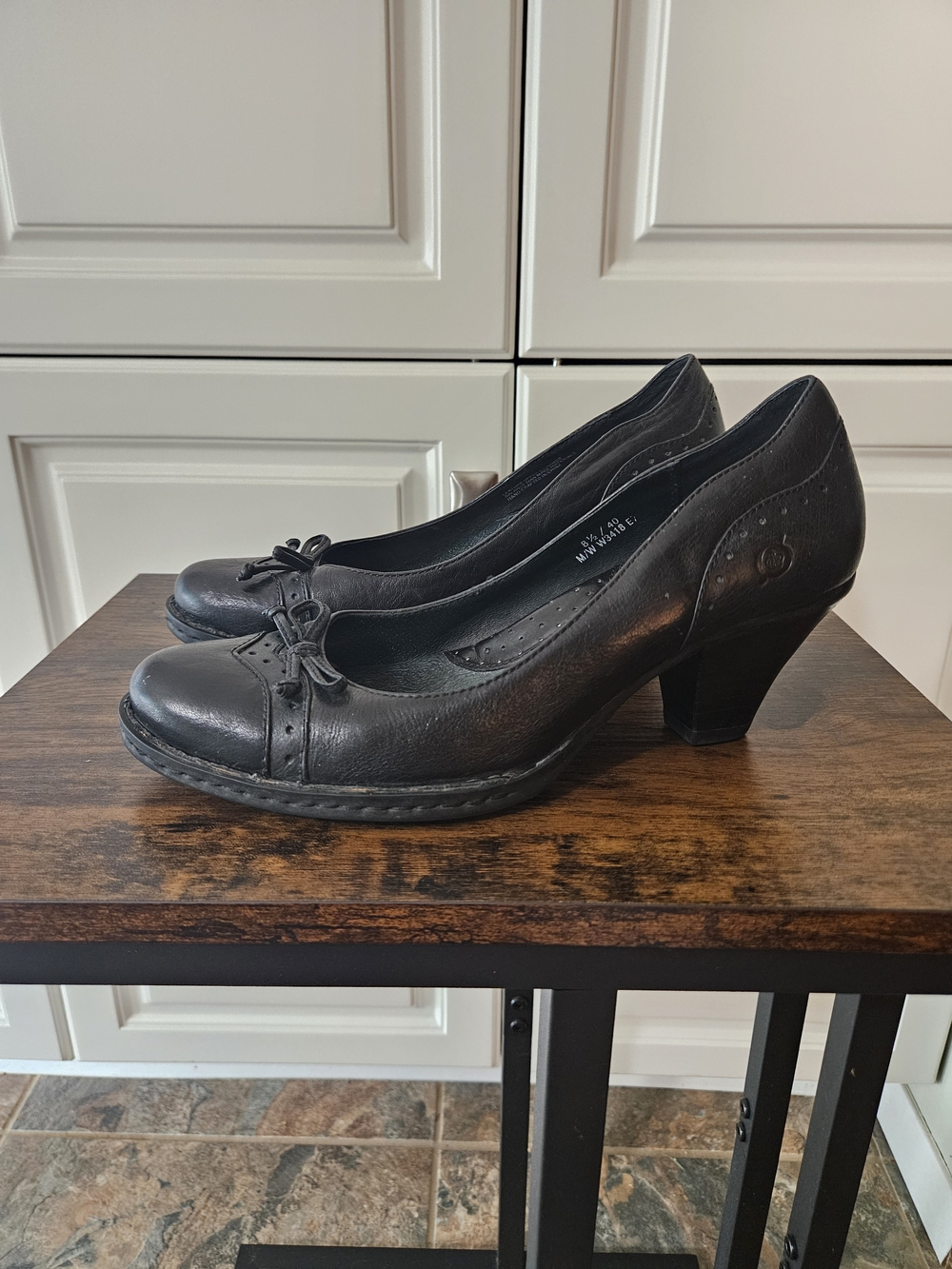 Born Black Leather Brogue Bow Heels Whimsigoth Y2k Dark Academia Goblincore Twee